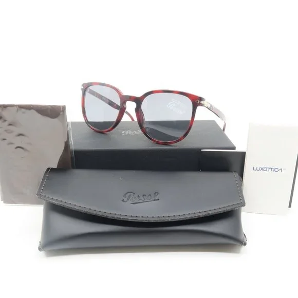 Persol 3226-S 1100/R5 51mm Red Tortoise-Gray Tempered Glass, New